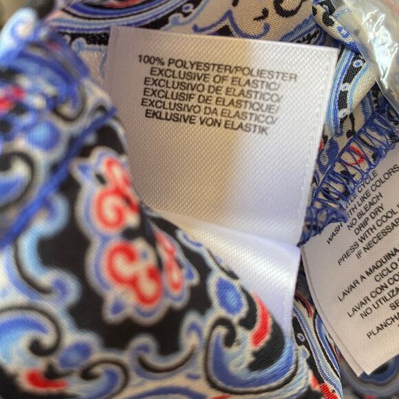 JONES NEW YORK Signature Woman Top 1X Boho Blouse Printed Peasant Popover - Picture 6 of 7